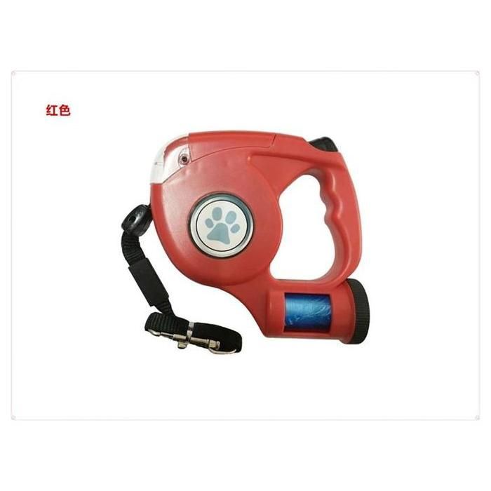 Laisse LED rétractable pour chien - Phoesky - 4 5 m - Rouge - Pour chiens jusquà 45 kg - Lampe de poche intégrée