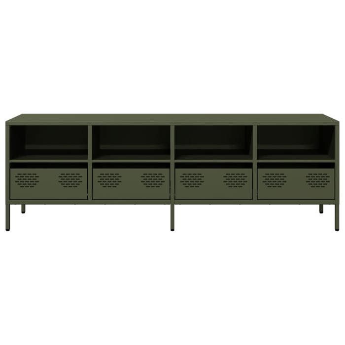 Cabinet TV - Vert - Meuble TV pour Télévision - 1 PC - vert olive 135x39x43 5 cm acier laminé à froid T1794