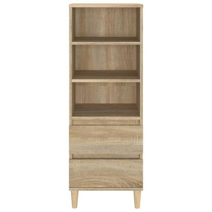 Vaisselier de cuisine - Beige - Buffet haut - SWEETY - avec rangement - Chêne Sonoma - 40x36x110cm - Bois dingénierie LH2076065