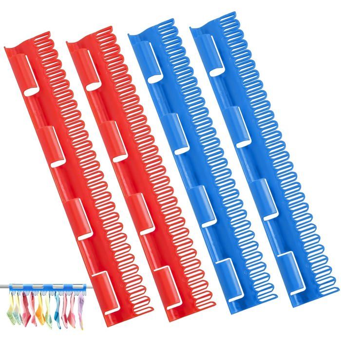 4 Pièces Etendoir Chaussette Pliable Étendoir Chaussettes Rouge Bleu Antidérapant Étendoir Chaussettes Exterieur Intérieur S[Ji212]