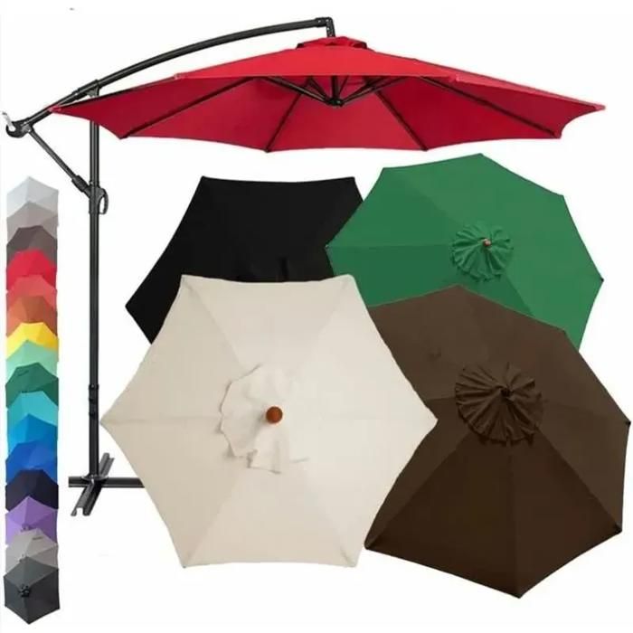 Housse de Rechange pour Parasol 8 BaleinesToile de Remplacement Parasoldiamètre 3m / Ronde Toile (Rouge)