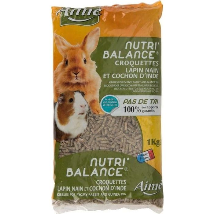 AIME Nutri'balance Croquettes - Pour lapin nain et cochon d'Inde - 1kg -  Cdiscount
