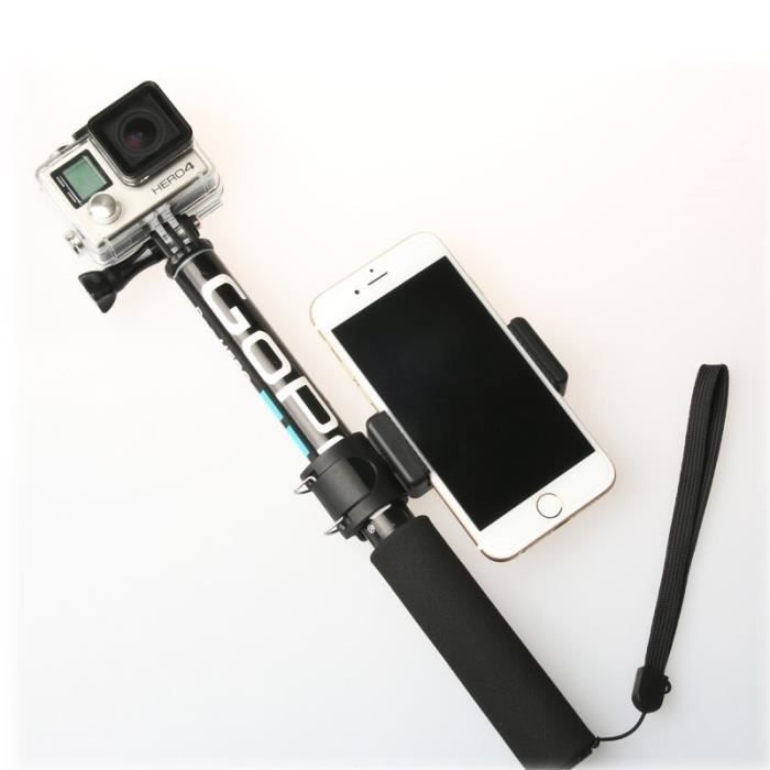 Monopode de couleur et support Perche à Selfie Extensible Portable, Adaptateur Monopode Pour Go Pro Hero 9 8