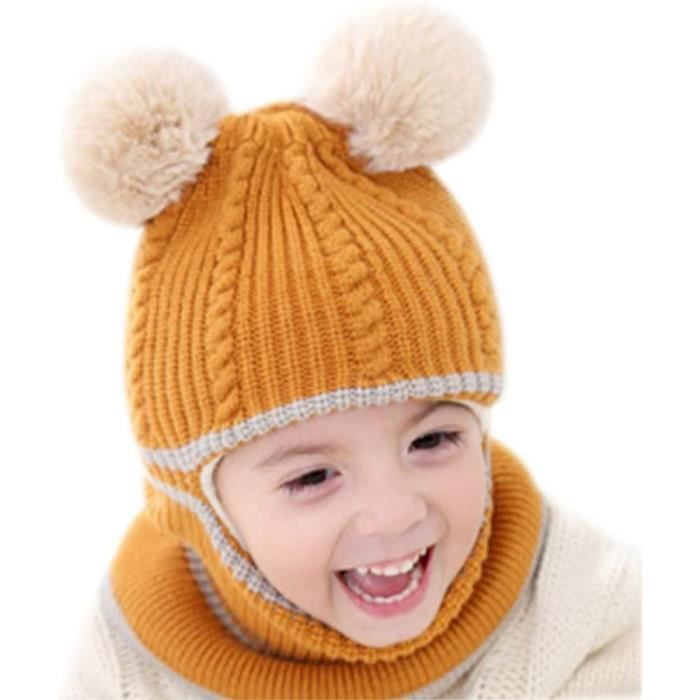 Chapeau Bonnet Enfant Hiver Bébé Fille Garçon Ensemble Bonnet