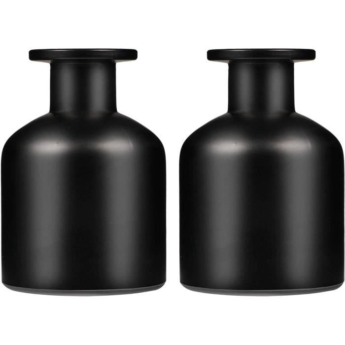 Lot De 2 Diffuseurs à Bâtonnets En Verre Transparent + 2 Noirs – 100 Ml – Avec 28 Bâtonnets Naturels – Idéal Aromathérapie Maison & Décoration