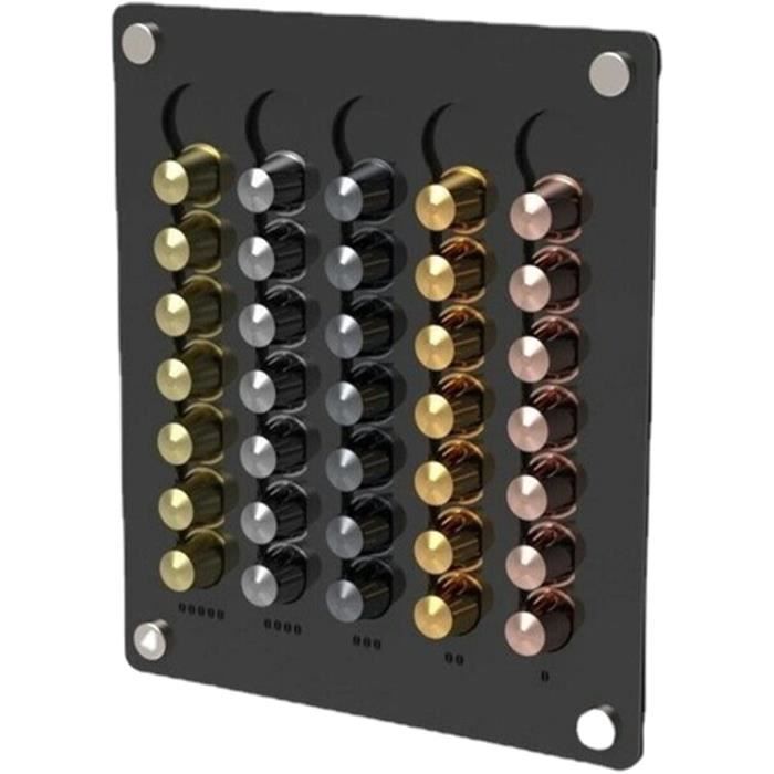Porte-Capsules De Café Mural Compatible VertuoLine - Organisateur Plastique Noir Gain De Place