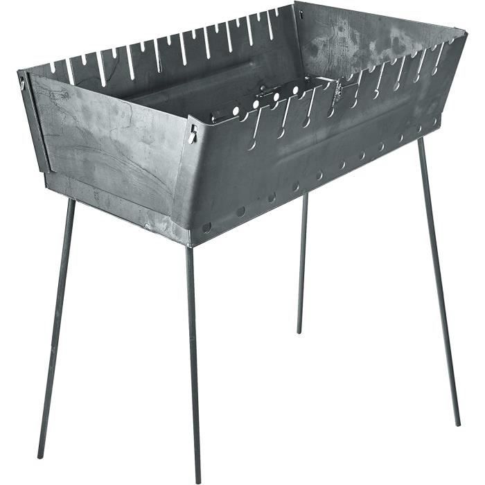 Valise Mangal Pliable - Barbecue/Gril 2 Niveaux Pour 10 Brochettes - Charbon