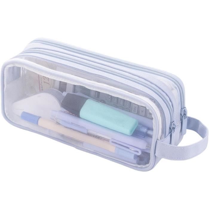 Trousse Maquillage Transparente Double Couche - Imperméable, 21x11x11 Cm, Avec Fermetures éclair, Pour Voyage