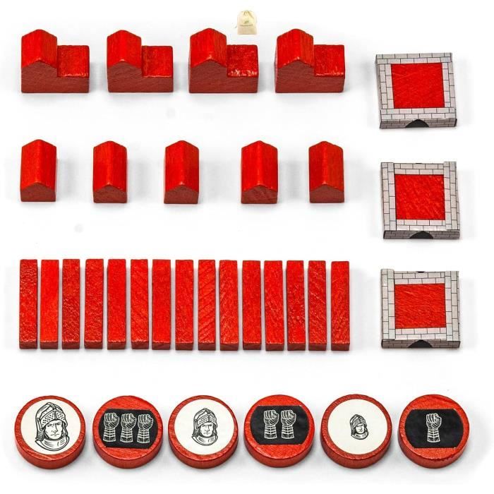 Figurines En Bois Hoz Pour Les Colons – 4 Villes, 5 Colonies, 15 Routes, Couleur Jaune, Fabriquées à La Main