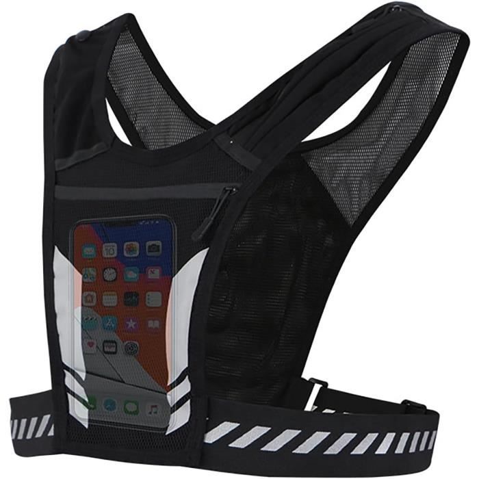 Gilet De Sécurité Réfléchissant Lumineux Avec Support Téléphone - Pour Vélo, Course à Pied, Nuit