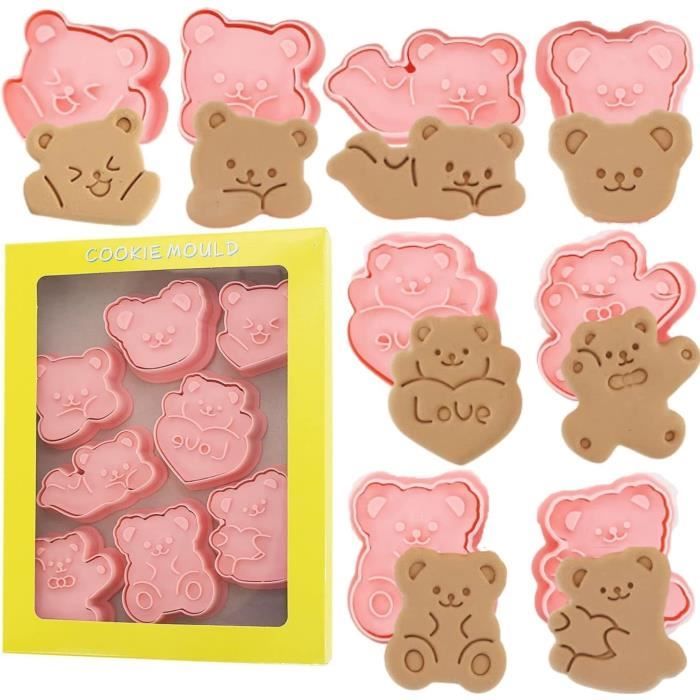 Lot De 8 Emporte-Pièces En Forme De Chat - Pour Biscuits, Fondants, Cookies 3D - Motif Dessin Animé - Taille ~6 Cm - Polypropylène Alimentaire - 4