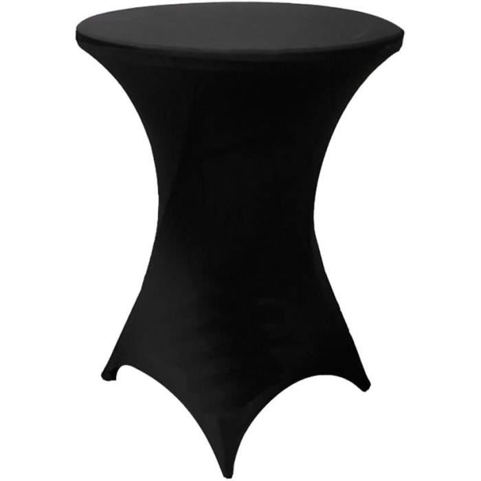 Lot De 2 Housses Extensibles Table Mange-Debout 80x110 Cm - Nappe Élastique Blanche Mariage Fête