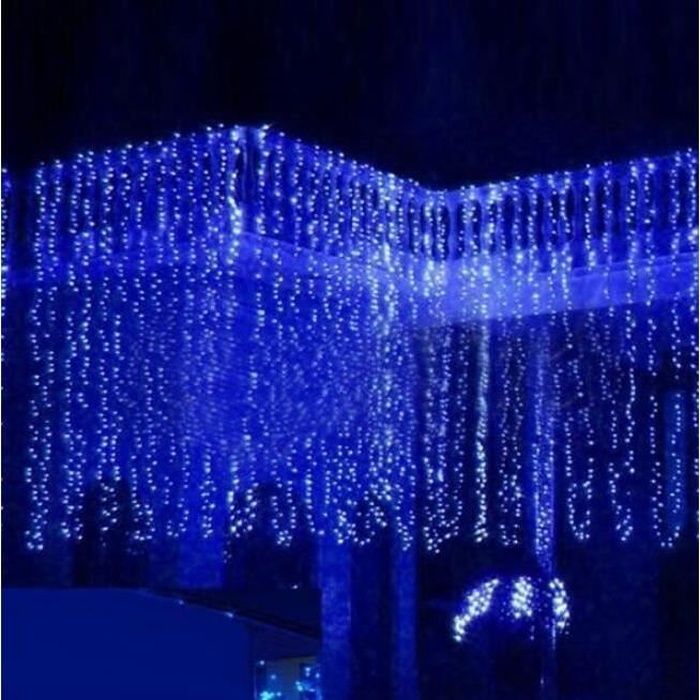 marque generique - 3m * 3m LED rideau lumineux Guirlande lumineuse LED  cascade glace bande lumière mise en page de fond décoration de mariage  Blanc - Guirlandes lumineuses - Rue du Commerce