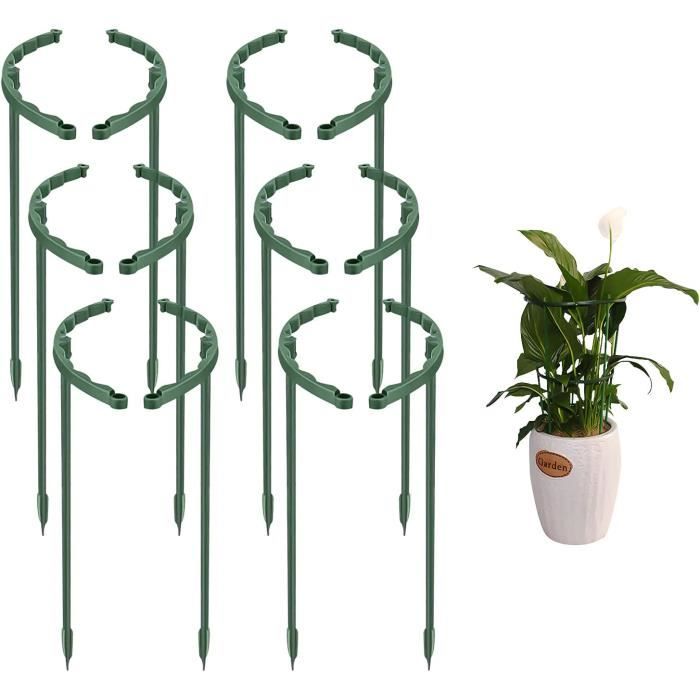 10 Supports Demi-Rond Pour Plantes Jardin - En Fer Vert Pour Tomates, Pivoines, Hortensias - 25x40cm, Réutilisable