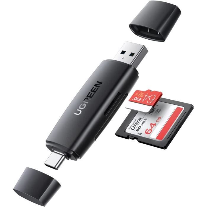 Lecteur de Cartes USB C USB 3.0 2 en 1 Adaptateur de Carte SD Micro SD  Accès Simultané à 2 Cartes Max 2To Compatible avec A56 - Cdiscount  Informatique