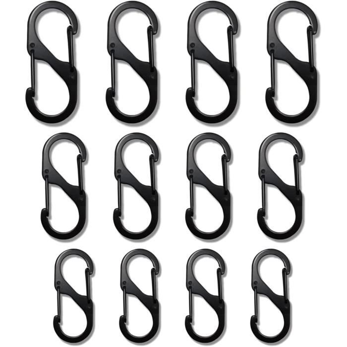 Lot De 100 Mousquetons En Métal Noir (12x7mm) Sans Nickel - Parfait Pour DIY, Clés, Sacs