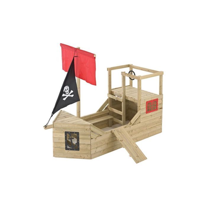Cabane bateau pirate Galleon en bois - 272 x 104 x 206 cm - Cdiscount Jeux  - Jouets