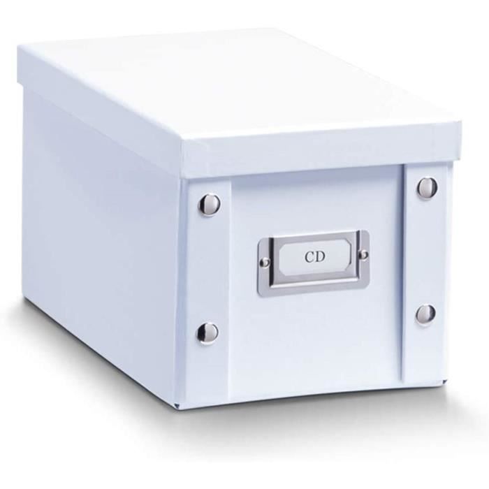 17760 Boite de rangement en carton pour CD, blanc, 16,5 x 28 x 15 cm ...