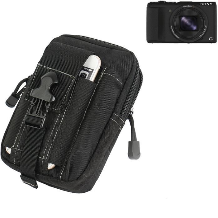 Housse Néoprène Noire Pour Sony Cyber-shot DSC-HX60 – Avec Clip Ceinture – K-S-Trade