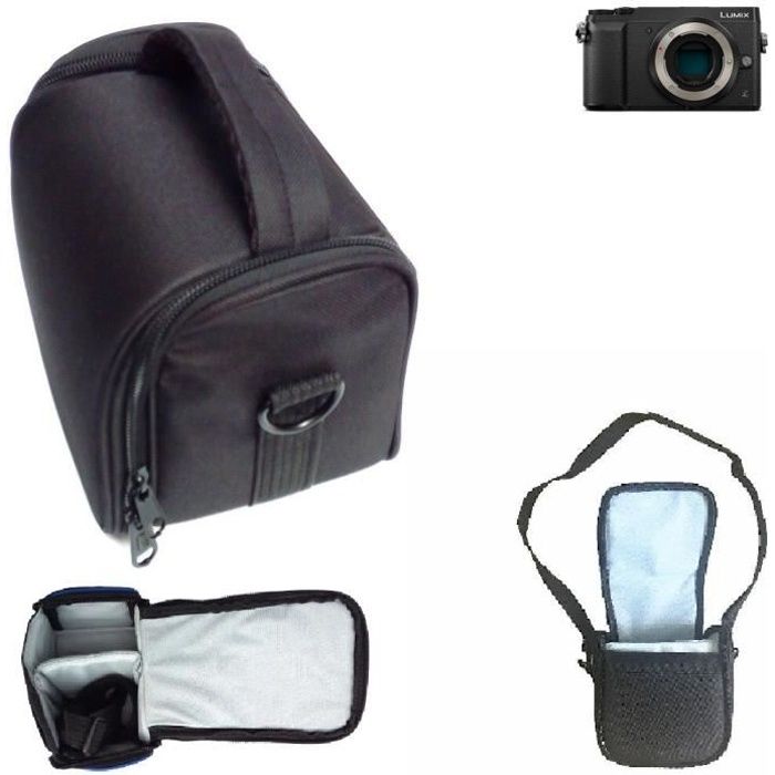 Housse étui Appareil Photo Pour Panasonic Lumix DMC-GX80 Avec Objectif H-FS14140 - Cuir PU Brun, Avec Lecteur De Carte
