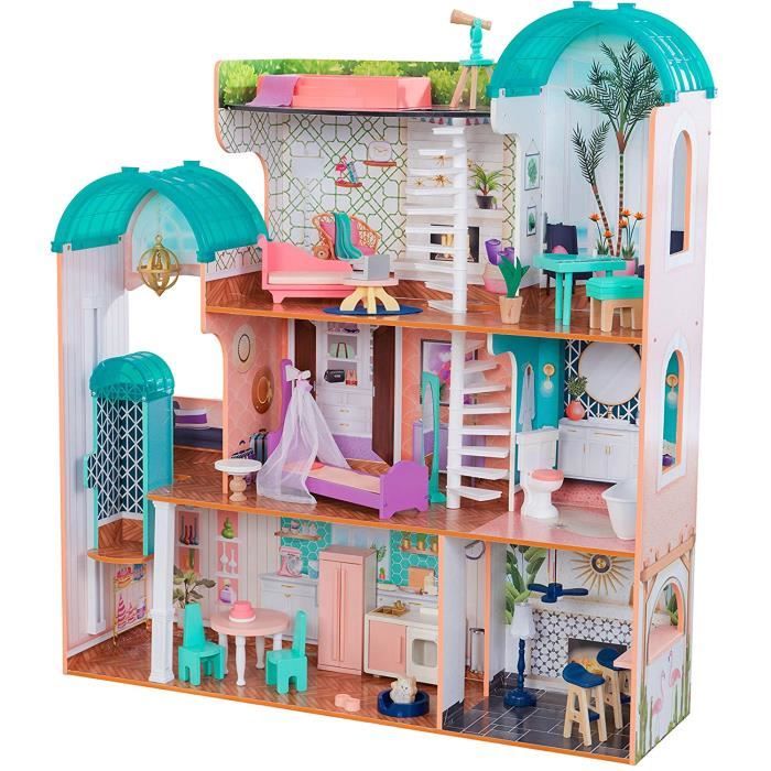 Mini poupees et accessoires Kidkraft 65986 Camila Maison de Poupee en Bois avec Meubles et Accessoires Inclus Convie 310794 Cdiscount Jeux Jouets