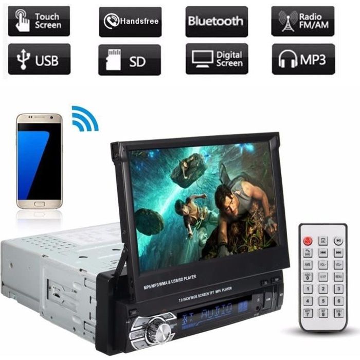 Tempsa 7 Bluetooth Stereo Autoradio Voiture Tactile Mp5 Mp4 Mp3 Audio Aux Usb Fm Telecommande Achat Vente Autoradio Tempsa 7 Bluetooth Stereo Cdiscount