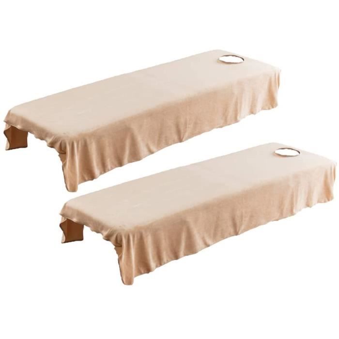 2pcs Flanelle Table de massage drap velours Beauté Lit Couverture Avec Visage Trou
