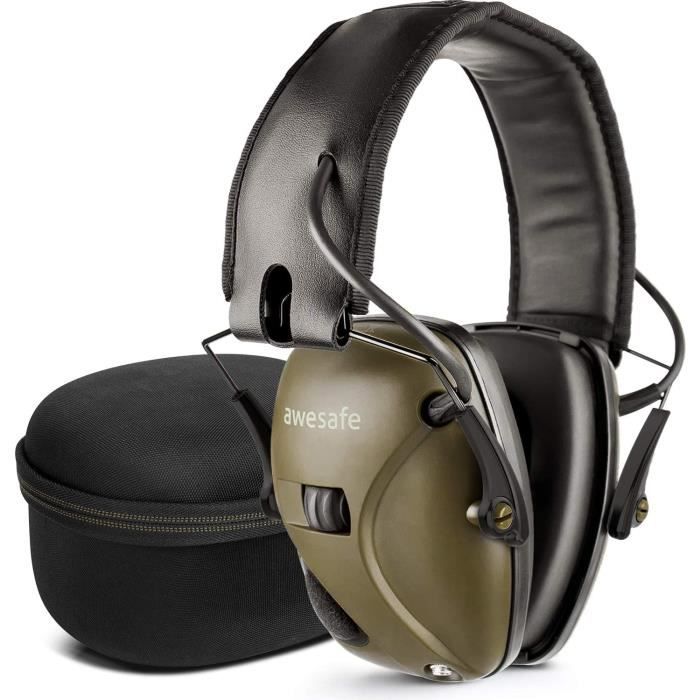 Casque De Tir Awesafe GF01 - Réduction De Bruit électronique, Son Amplifié Et Protection Auditive Optimale Pour Chasseurs Et Tireurs (Camo)