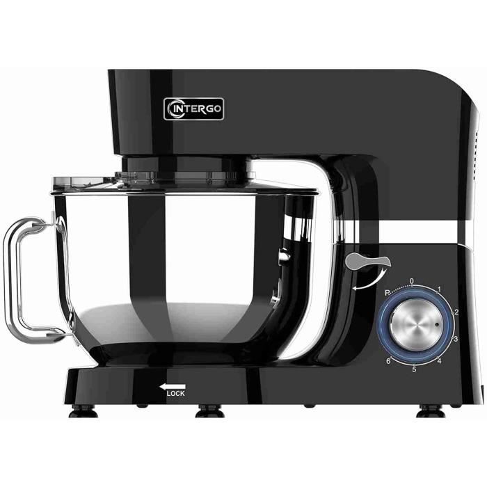 CHeflee Robot Pâtissier 1800W, Robot de cuisine pétrin multifonction avec Bol 7.2L, Batteur, Fouet, Crochet, Housse de protection - Electroménager