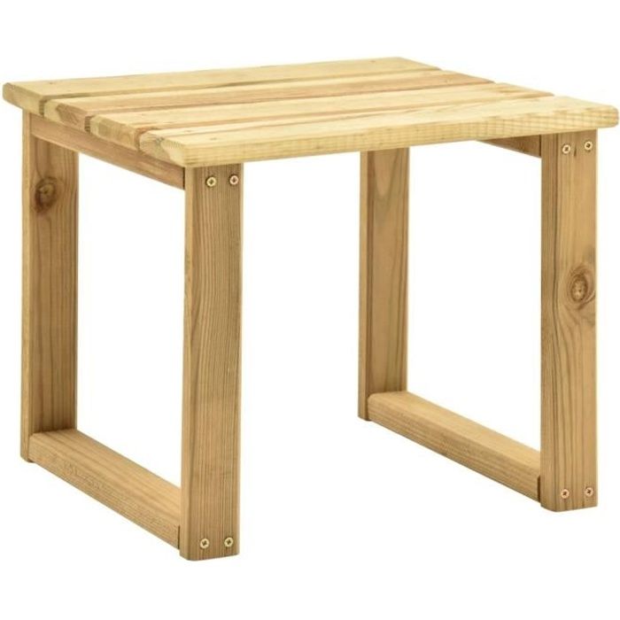 Table dappoint en bois de pin imprégné - 5828 - 30x30x26 cm - Campagne - Marron
