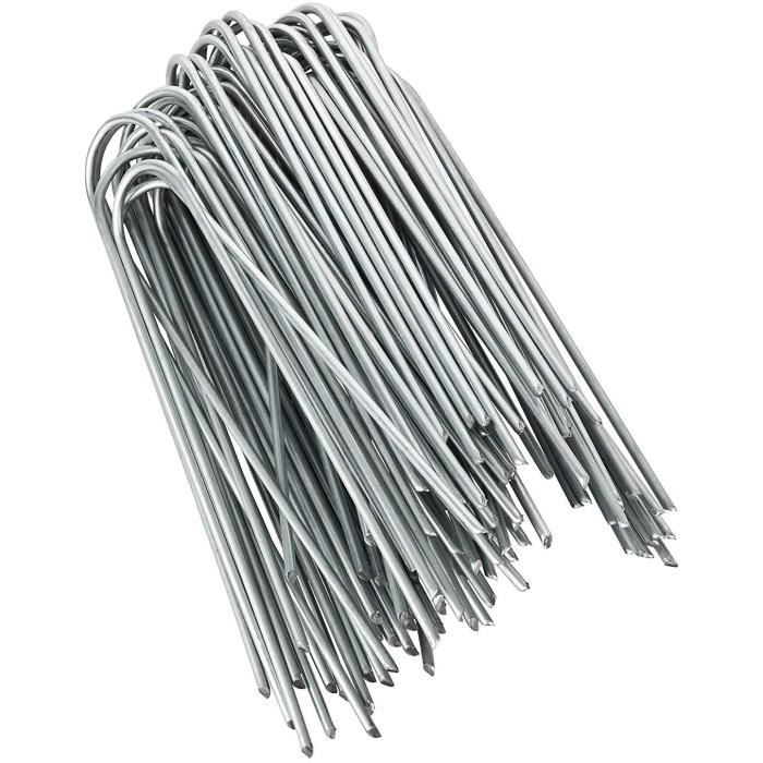Lot de 100 Piquets de Fixation pour Jardin - 150x40mm 0.25mm Piquets