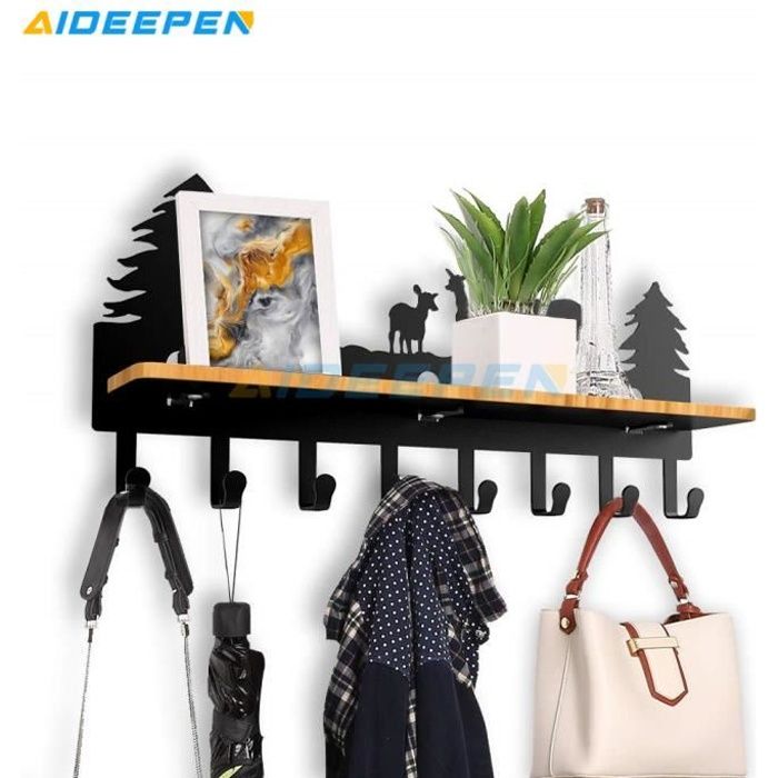 Porte Manteau Mural Avec Etagere Soldes Cdiscount Maison