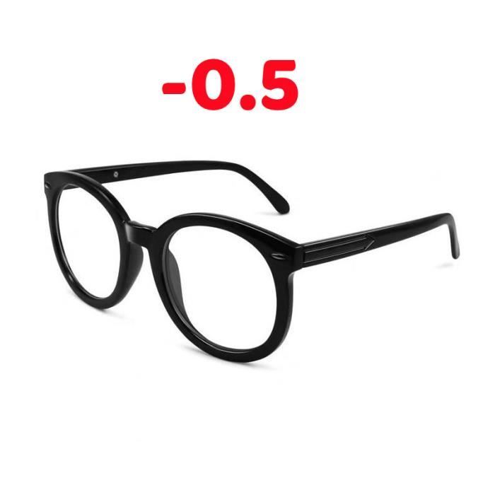 NOIR 0.5 Lunettes de myopie a monture ronde vintage pour hommes et femmes Grandes lunettes noires unisexe Achat Vente lunettes de vue NOIR 0.5 Lunettes de myopie Cdiscoun