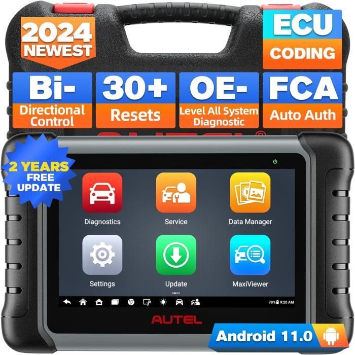 Autel MP808S Diagnostic Auto Bidirectionnels, avec Diagnostic Complet du Système et Codage ECU Avancé, Test Actif