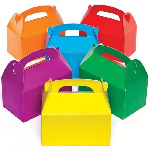 Boîtes Cadeau Colorées de Fêtes que les Enfants pourront Décorer, Embellir et Remplir (Lot de 6)