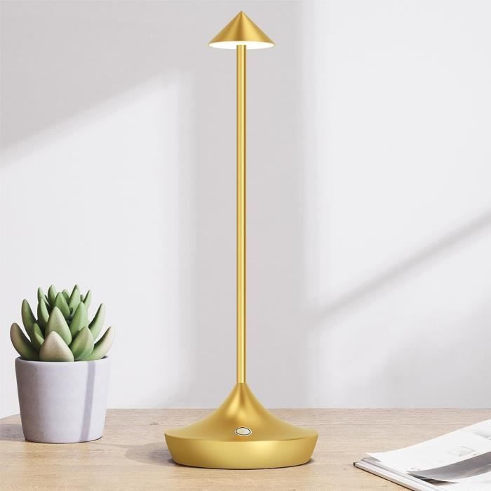 Lampe De Table Rechargeable Sans Fil - LED Dimmable Tactile, Design Moderne (Beige)
