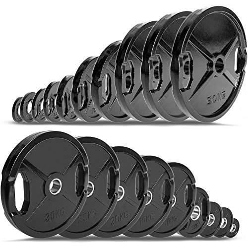 Paires De Disques De Poids Olympiques En Fonte Tri Grip, 2 X 5 Kg