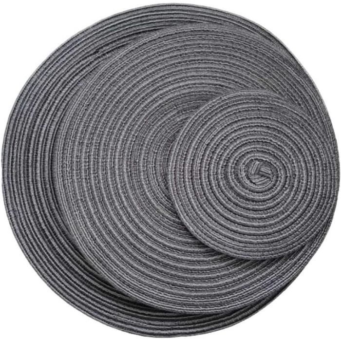 Dessous-de-Plat Ronds En Rotin - Napperons En Rotin Antidérapant