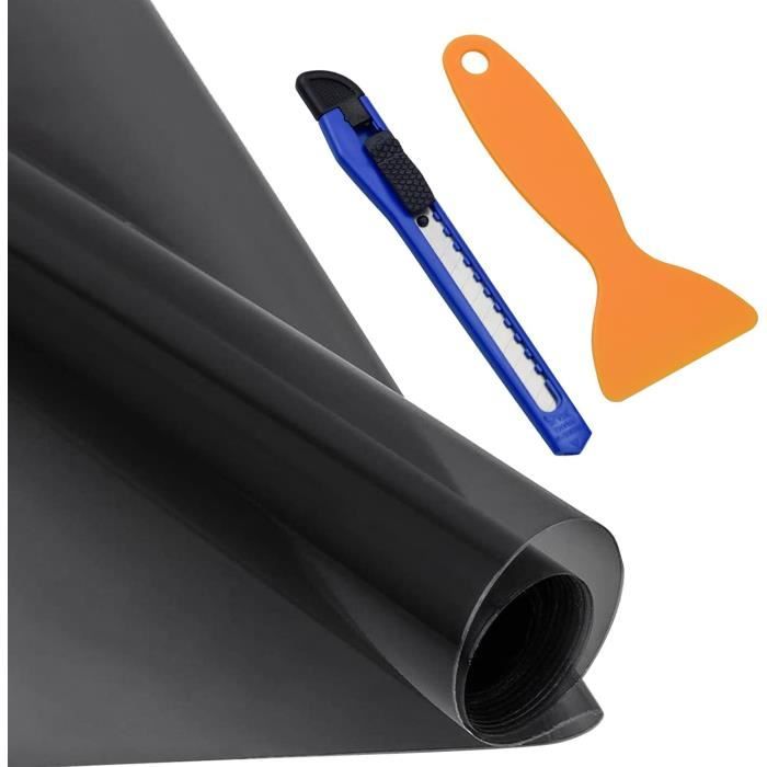 Film Teinte Noir Mat 12x48 Pouces Pour Phares/feux Voiture | Vinyle Fumée Protection Et Style - Facile à Poser