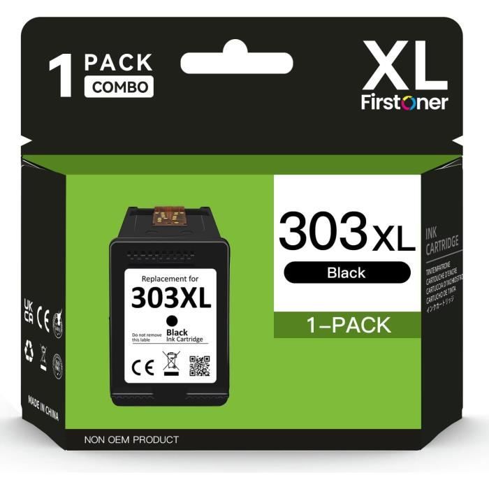 Lot De Cartouches D'encre Noires HP 303 (T6N01A) – Originales, Neuves, Malaisie