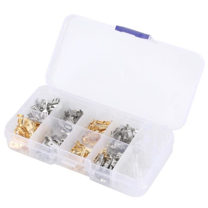 Connecteurs Plats 6.3 Mm Lot De 20 Fiches Plates De 6,3 Mm Avec Manchons Isolants - Deux Fiche Plate En Solde