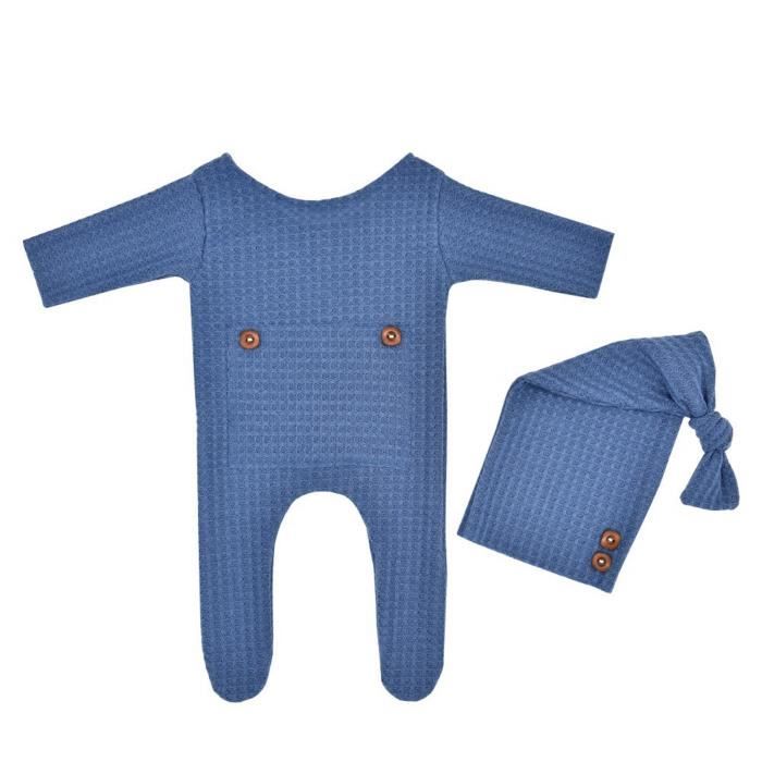 Amorar Nouveau-Né Garçon Fille À Tricoter Costumes Tenues Vêtements Combinaison Barboteuse, Bébé Photographie Costume Chapeau Pantalon Salopette Lapin Vêtements de Photographie