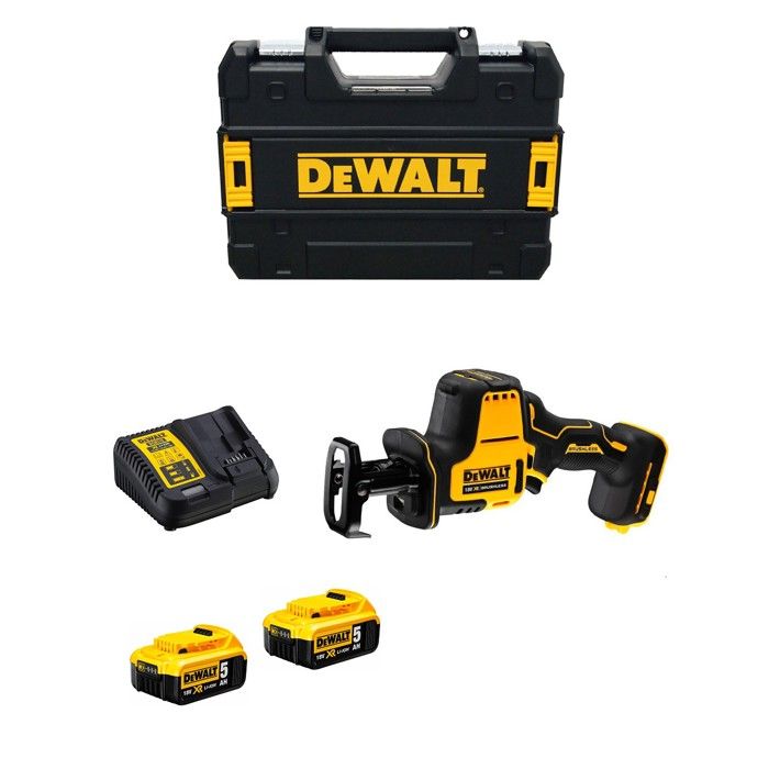 Mini Scie Sabre DeWALT DCS369P2T 2 x 5 0 Ah + DCB115 + TSTAK II