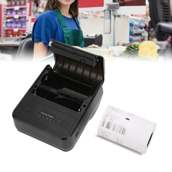 Imprimante D'étiquettes Thermique Bluetooth - Haute Vitesse 80mm/s - Pour Reçus, Colis, Tickets (EU Plug) - 3