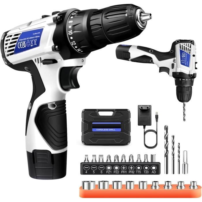 Perceuse Visseuse Sans Fil 3,6V 1500mAh – 3Nm Avec 41 Accessoires & LED – Cornesty