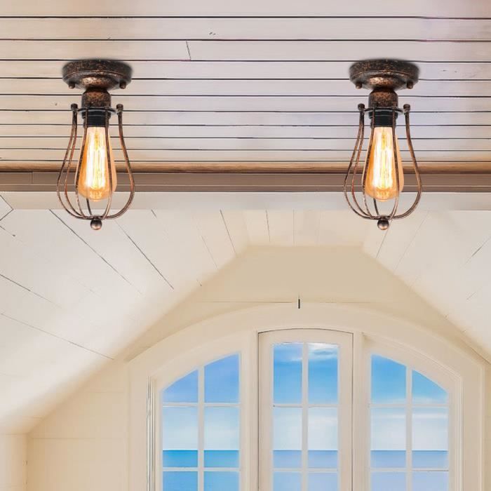 Plafonnier Vintage Hofstein Couleur Rouille, Suspension Déco Pour Intérieur Moderne