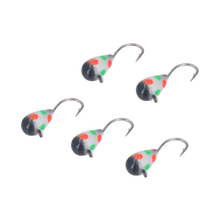Lot De 27 Leurres De Pêche Sur Glace - Assortiment De Couleurs - Hameçon Unique - Occasion