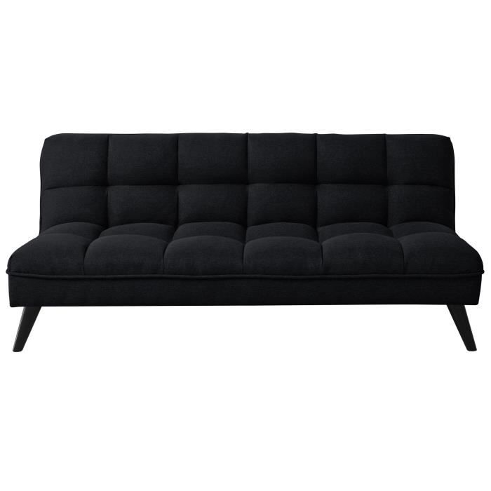 Fluffy Banquette Clic Clac 3 Places Tissu Noir Style
