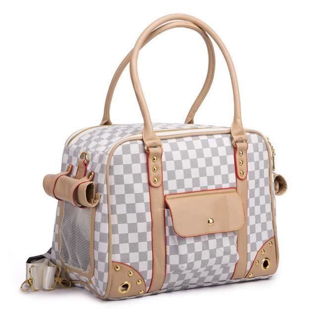 HAOPYOU- Sac De Transport En Cuir Pu De Luxe Sac De Transport Pour Petit  Chien Chat Animal De Compagnie Sac Main Fourre-tout