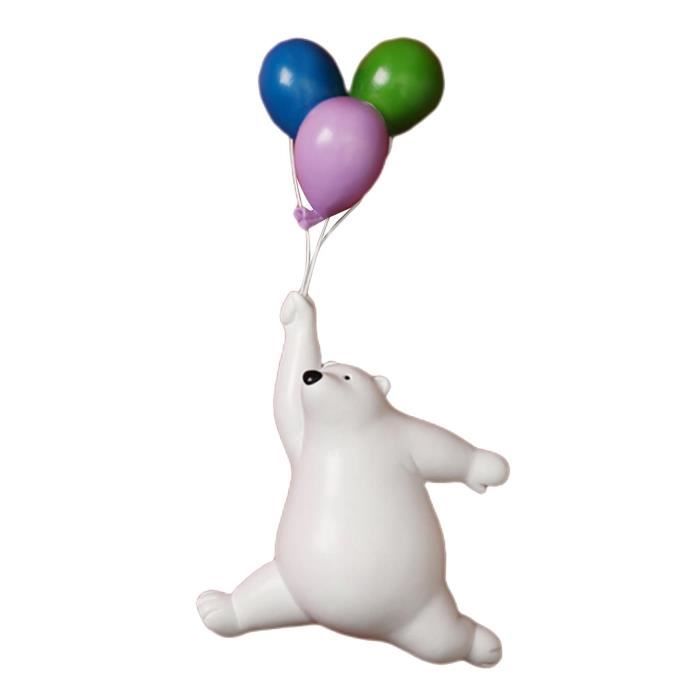 Sculpture en résine ours avec ballon pour décoration intérieure et cadeaux